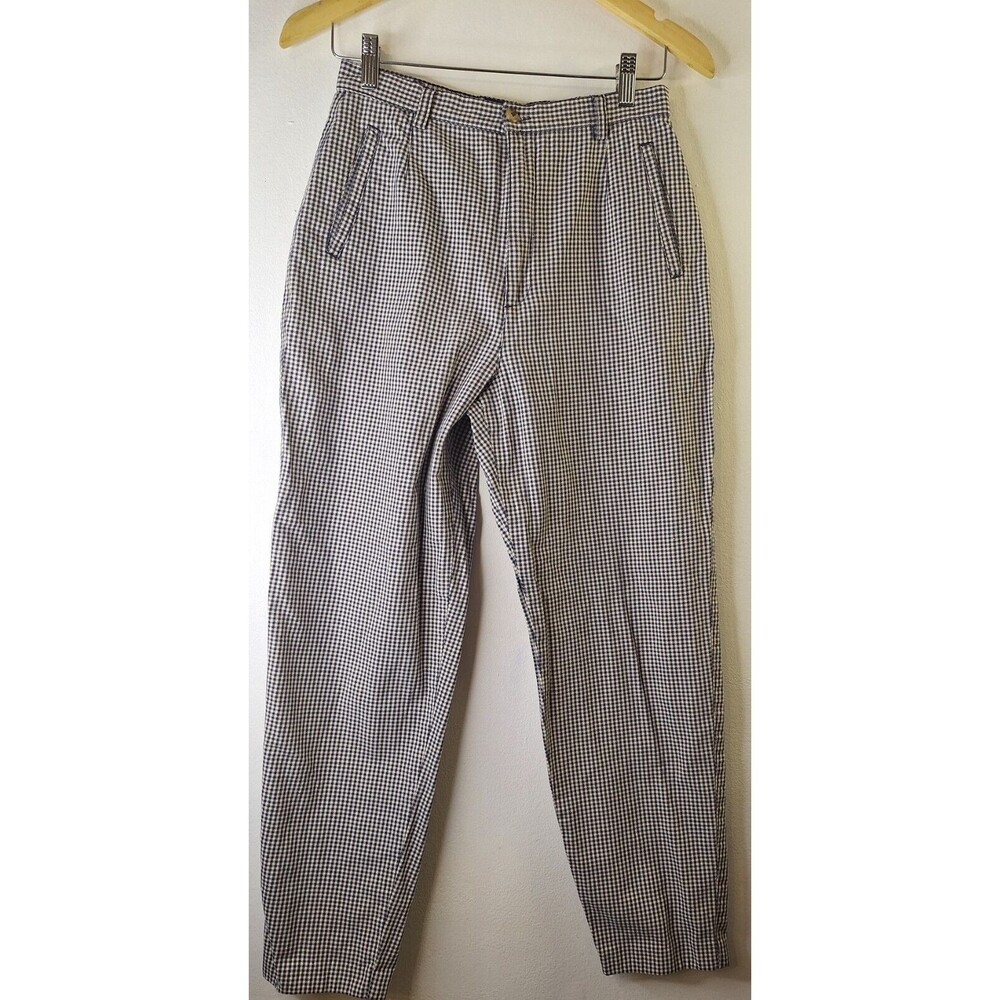 Vtg Y2K GAP Gingham Print High Rise Tapered Pants Women's Sz 10 Mom Jeans Casual